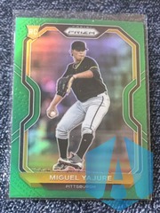 2021 Panini Prizm Green Parallel Miguel Yajure #165 Pittsburgh Pirates Rookie